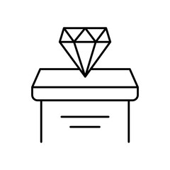 Diamond Gemstone Line Icon: Jewelry and Luxury