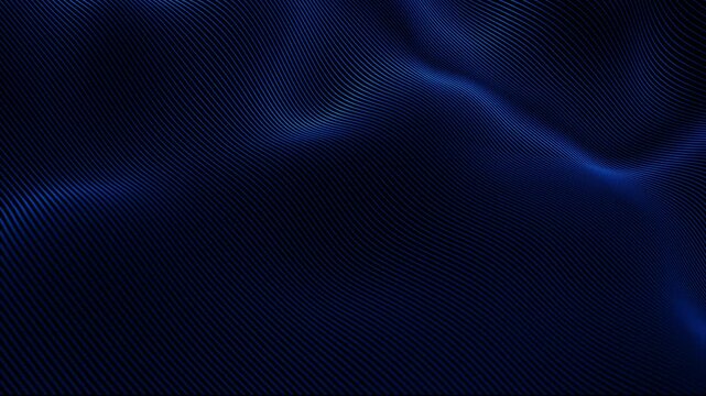 Blue Technology Wave Background Seamless Loop. 4K Digital Particle Flow, Futuristic Motion Graphics, Cyberspace Animation, Corporate Light Effects, Smooth Wavy Lines, Modern Data Visualization Video