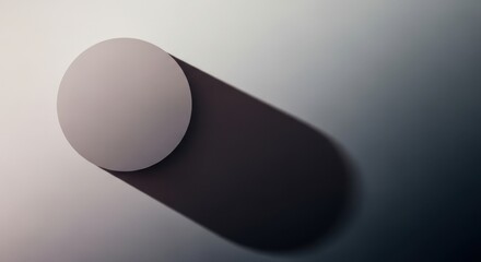 Abstract cylindrical form with dramatic shadow on textured background