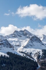 snow covered mountains