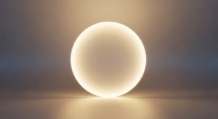 Glowing oval light fixture casting warm ambient light on a textured background