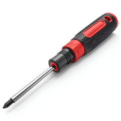 a screwdriver with a red and black handle designed