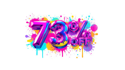 73% Off Sale Vibrant Colorful Discount Banner for Marketing and Advertising
