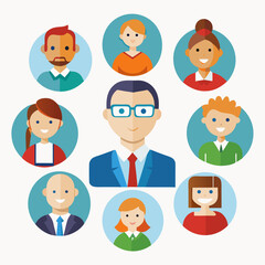 set of cartoon people