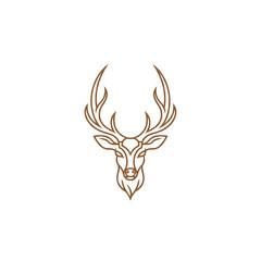 Elegant deer head logo design with majestic antlers, perfect for brands seeking natural sophistication and wild spirit.