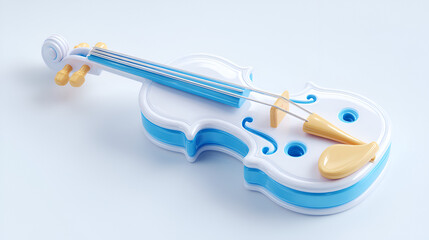 Obraz premium A whimsical blue and white toy violin sparking the imagination of budding young musicians in a