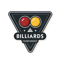 billiards championship sport badge design logo