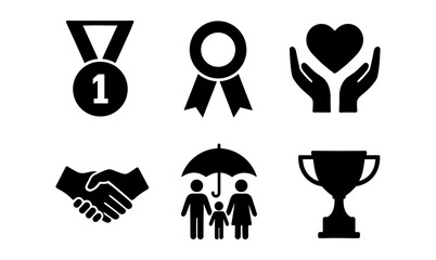 Social workers awards icons for recognition and appreciation design