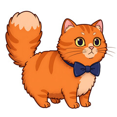 Obraz premium A unique icon of Cat wearing a bow tie with an isolated background.
