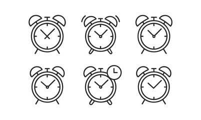 Fototapeta premium Minimalist alarm clock designs for time management concepts and modern graphic projects