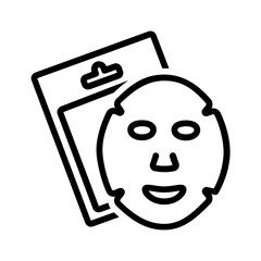 Vector black line icon for Face mask