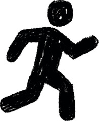 Fototapeta premium Dynamic stick figure runner energetic motion abstract art vector Handmade Hand Drawn