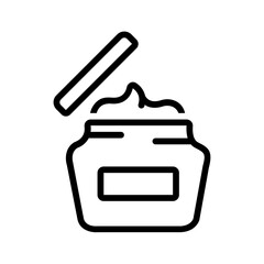 Vector black line icon for Face cream