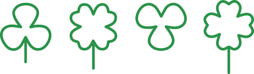 green clover leaf on transparent background, vector illustration