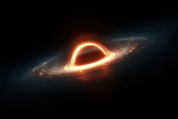 Detailing the breathtaking horizon of a black hole with stunning lensing effects, revealing the mysteries of cosmic phenomena