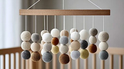 Modern Baby Mobile with Earthy Tones for Stylish Nursery Decor and Design