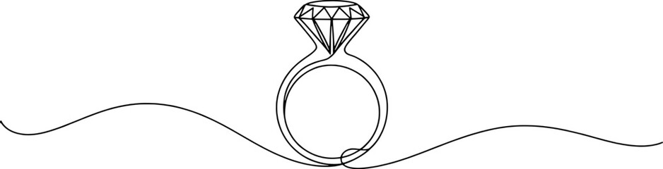 Diamond ring with flowing lines engagement ring wedding ring