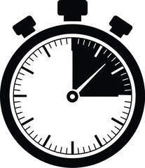 Stopwatch icon showing 8-minute elapsed time with shaded segment for sports, experiments, time tracking, and UI design