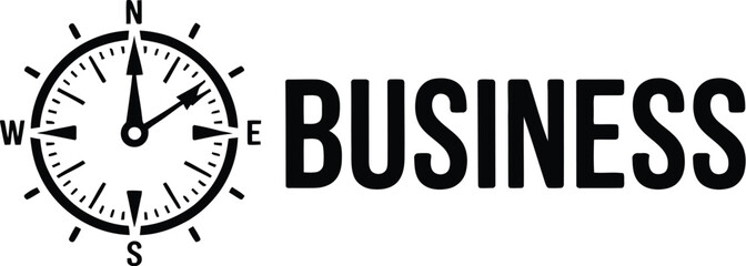 Business direction logo with compass and bold typography for strategy, consulting, navigation, and corporate branding