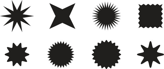 Brutalist abstract geometric shapes and grids. Brutal contemporary figure star oval spiral flower and other primitive elements. Swiss design aesthetic. Bauhaus memphis design.