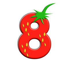 Obraz premium Strawberry Shaped Letter Graphic