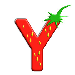 Strawberry Shaped Letter  Graphic