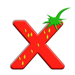 Strawberry Shaped Letter  Graphic