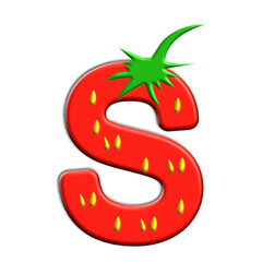 Strawberry Shaped Letter  Graphic