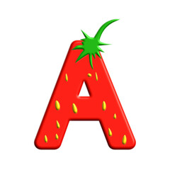 Strawberry Shaped Letter  Graphic