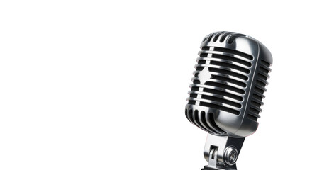 Fototapeta premium Classic Microphone on White Background detailed illustration featuring vintage, chrome, detail, journalism, equipment, talk design concept for
