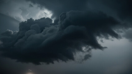 Stormy cloudy sky background, dramatic gray clouds, moody and intense atmosphere, cinematic feel.
