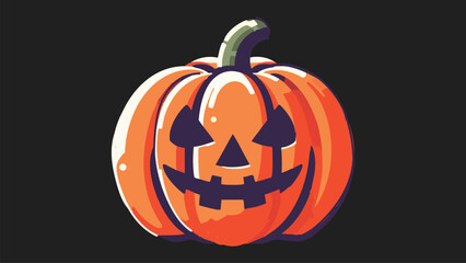 A carved jack-o’-lantern pumpkin with a spooky face, simple bold shapes