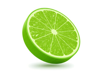 Close-up view of a lime slice, showing detailed texture and vibrant green color.