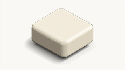 3D isometric beige square object