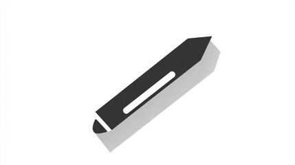 Simple, grayscale pencil icon with shadow
