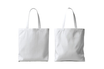 Two blank white tote bags