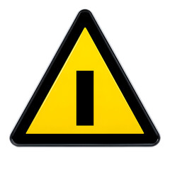 Warning Sign Vertical Bar on a Yellow Triangle - Important Alert!