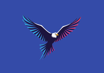 Obraz premium Majestic Eagle in Flight with Vibrant Wings.