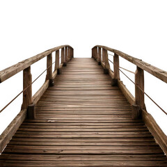 Obraz premium old wooden bridge isolated on white or transparent