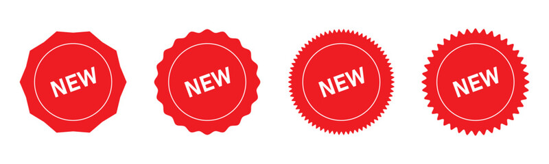 Set of new arrival tag icon set.