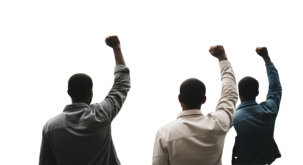 Three Men Raising Fists in Solidarity detailed illustration featuring movement, solidarity, fight, justice, freedom, cause design concept for