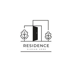 Residence modern minimalist logo design vector