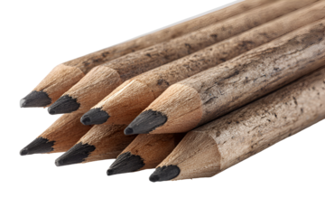 Well-Used Pencils Close Up Dark Background Art Supplies Graphite Writing Tools