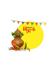 Happy ugadi greeting card text.ai