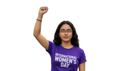 Womans Protest for International Womens Day detailed illustration featuring fist, rights, protest, support, advocate, womens