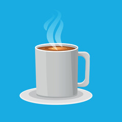 hot coffee in a white cup