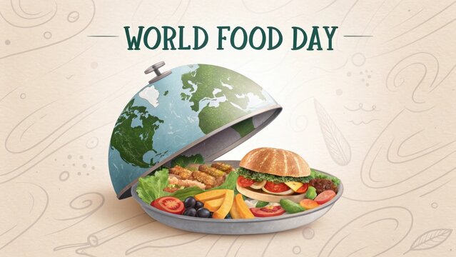 World food day celebration with earth as a food dish