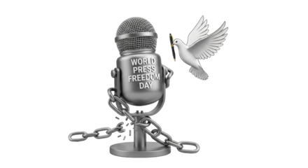 World Press Freedom Day Microphone and Dove Symbol detailed illustration featuring advocacy, journalism, speaking, concept,