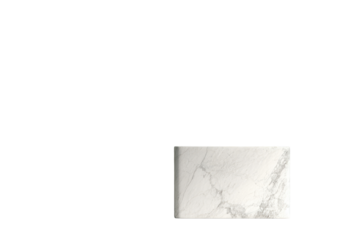 Rectangular slab of white marble