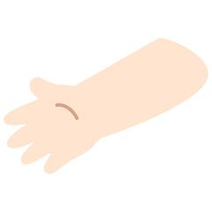 Human hand with five fingers, simple body part illustration ideal for gestures or educational designs.

